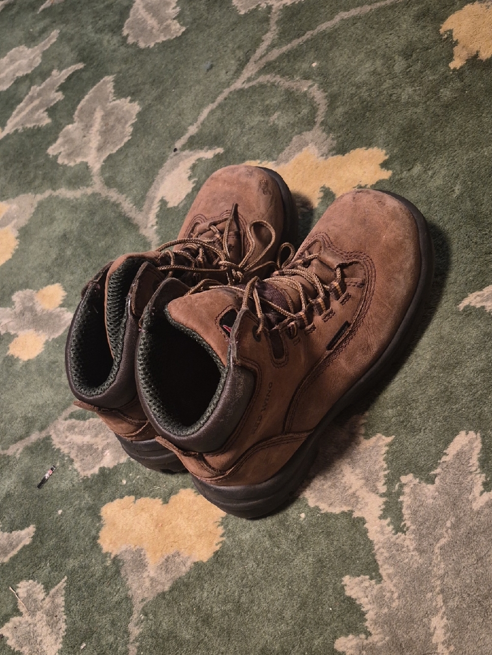 Red Wing Shoes Brown Lace-Up Leather Work Boots